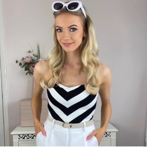 BARBIE X ZARA STRIPED SWIMSUIT - Picture 7 of 16